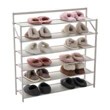 LIVINGANDHOME Living And Home Free Standing Foldable Shoe Storage,Bamboo Shoe Storage Rack Shoe Shelf,Home Door Shoe Shelf Organizer Rack,Installation-Free Multi-Layer Shoe Racks For Entryway, Corner,Closet, Hallway, Bedroom - White - View 5