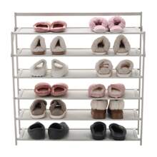 LIVINGANDHOME Living And Home Free Standing Foldable Shoe Storage,Bamboo Shoe Storage Rack Shoe Shelf,Home Door Shoe Shelf Organizer Rack,Installation-Free Multi-Layer Shoe Racks For Entryway, Corner,Closet, Hallway, Bedroom - White - View 6