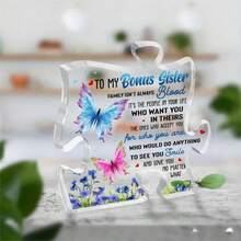 Tặng thưởng cho chị em Quà tặng từ chị gái, Quà tặng sinh nhật cho chị gái, chị dâu Quà tặng chị gái độc đáo từ anh trai chị gái Bước Tấm bảng chị em, đánh giá cao em gái Acrylic hình câu đố - 1 cái - Xem 4