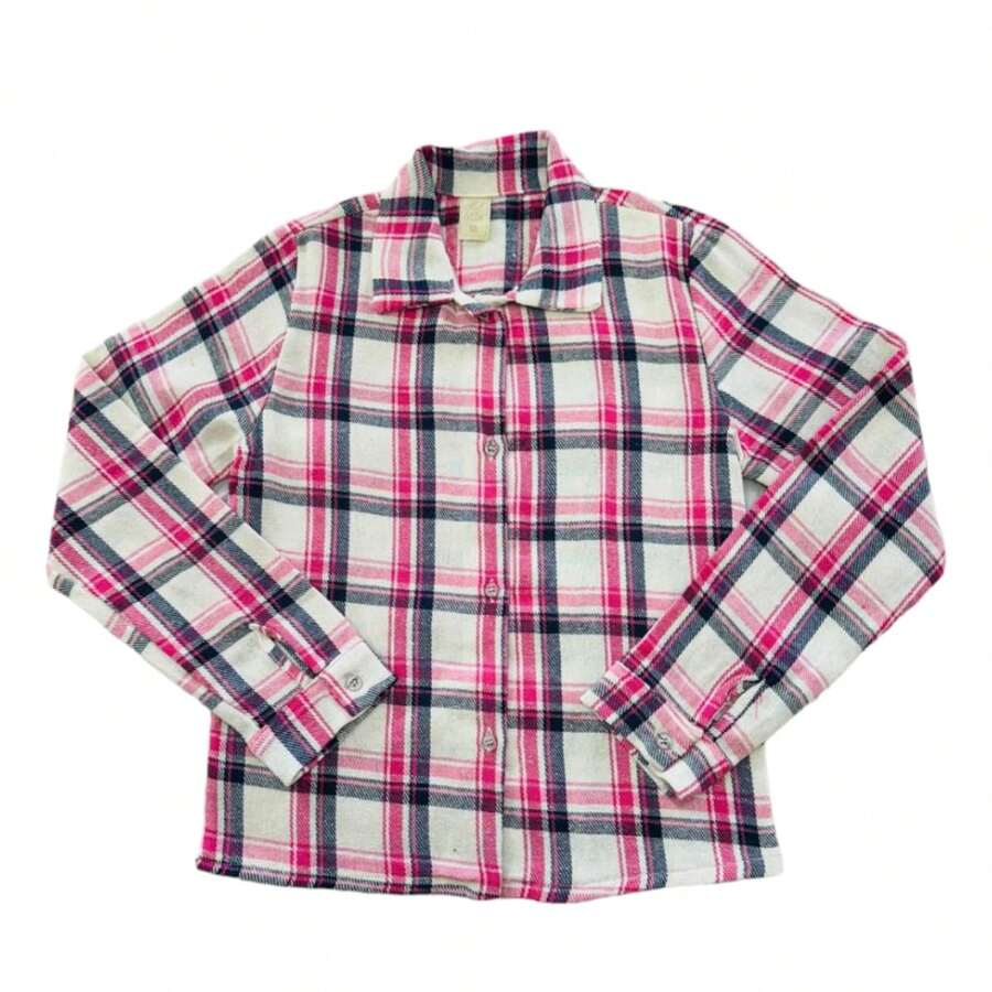 Children's Checkered Shirt For Girls - REF:1296 - trắng - Xem 1