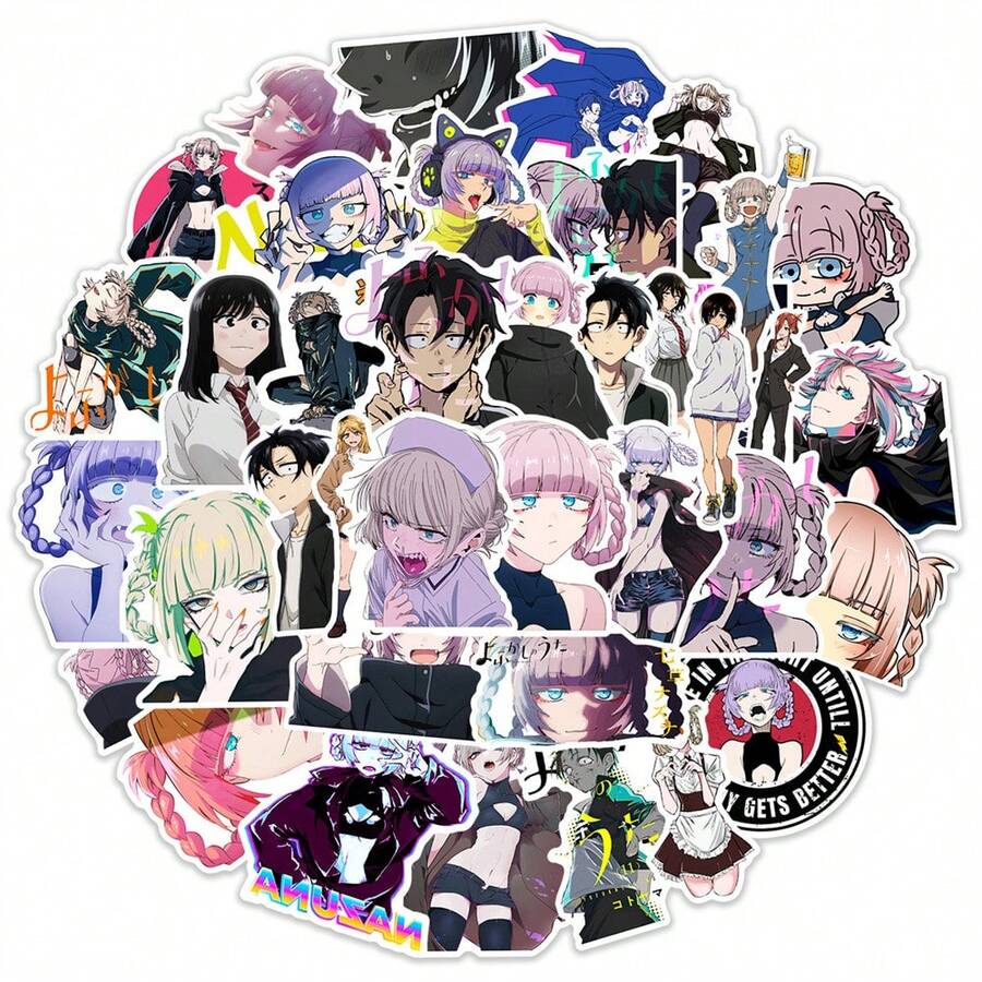 50PCS Anime CALL OF THE NIGHT Vampire Graffiti Stickers Personalized Fashion Creative DIY Exquisite Decorative Stickers Skateboard Guitar Refrigerator Helmet Decals Toys
