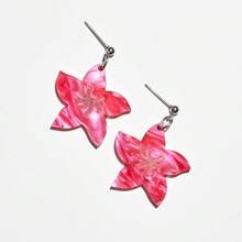 1 Pair Vibrant Hibiscus Flower Earrings - Star Flowers - View 2