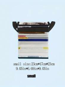 1 Pc PVC Transparent Book Storage Bag   Square Versatile Lightweight Books Storage Handbag   Storage Zipper Bag,Foldable Clear Storage Box, Portable Book Box Container, Student Classroom Books Stationery Storage Box, Transparent Home Finishing Box, Portable Large Capacity Storage Bag, With Handle, Organizer Supplies For Home School Office,Suitable For Home Daily Storage And Toy Storage, Can Be Applied For Storing Books, Building Blocks, Plush Toys, Clothes, Bulky Dolls, Handicrafts And More. - Black - View 9