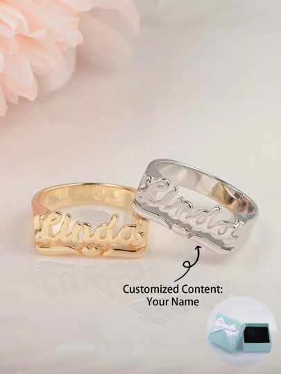 Anillo de encaje de rapero de estilo europeo con nombre personalizado. Ideal para el Día del Padre, el Día de la Madre, San Valentín, cumpleaños, aniversarios, uso diario, graduación, Día de la Madre, San Valentín, bodas, Día del Padre, fiestas y Año Nuevo.