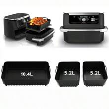 1 tấm lót/giấy nướng phù hợp với nồi chiên không dầu AF500, có thể thay thế thảm silicon, giấy lót nướng chống dính có lỗ cho rổ chiên tròn/vuông, dùng một lần/có thể tái sử dụng, giấy cắt sẵn số lượng lớn, kích thước lớn/nhỏ/tùy chỉnh, thảm nướng chống dầu, tấm bảo vệ bằng nhôm trong suốt, thích hợp cho rau củ, thịt, v.v., bộ phụ kiện, được đánh giá cao nhất, được đề xuất, lựa chọn thay thế, hai lớp, giòn, mỏng/dày, dùng để nấu ăn, dễ vệ sinh, tốt cho sức khỏe, không dầu, có thể hâm nóng lại, giảm bẩn, chống dính. - màu đen - Xem 5
