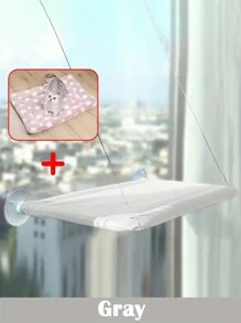 1 pieza Hamaca para gatos Cama colgante para mascotas Cama de ventana para gatos y perros pequeños Asiento de ventana soleado con manta Capacidad de soporte de 5kg Accesorios para mascotas - Multicolor - Ver 15