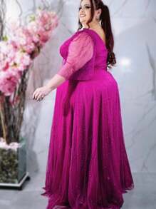 Women Long Dresses - 玫瑰紅 - 查看 2