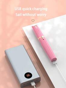 1 件电动眉毛修剪器 - 女士自动眉毛修形、面部脱毛器、无痛眉毛、唇毛、鼻毛剃须刀 - 粉色 - 查看 4