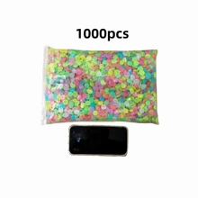 1000颗/袋 彩色夜光石 - 用夜光DIY装饰点亮您的夜晚，适用于水族箱、花园、小径、盆景、鱼缸、花盆、派对和节日 - 无限创意可能！1.1磅