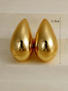 2-4pcs/Set Exaggerated Fashion Teardrop Shape Hoop Earrings Set, Large& Medium, European And American Hiphop Jewelry