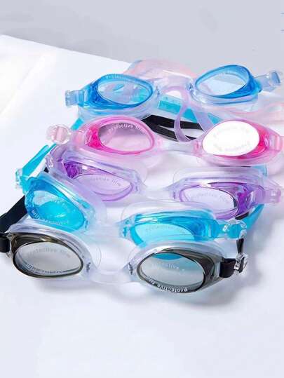 1-2pcs Adult Unisex Adjustable Waterproof Anti-Fog Swimming Goggles, Silicone Non-Prescription Glasses Swim Glasses With Earplug, Multicolor