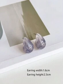 1 đôi Bông tai Hoop hình giọt nước kiểu dáng đơn giản hợp thời trang - Hoa tai - Xem 14