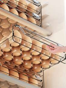 1層/2層，蛋類儲存盒，可堆疊的PET蛋類儲存組，多層蛋托容器，抽屜式蛋類儲存組織架，透明保鮮整理盒，適用於廚房及冰箱使用