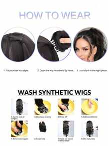 14inch Short Curly Synthetic Ponytail Hair Extension Heat Resistant Claw Pony Tail Wig Extensions Clip In Ponytail Hairpiece - Black Brown - View 7