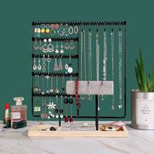 1入黑色珠寶展示架，適用於耳環、戒指、手鐲、手錶、項鏈; 可拆卸底座進行存儲; 情人節禮物 - 黑色 - 查看 4