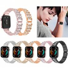 1pc Unisex New Rhinestone Studded Metal Electroplated Zinc Alloy Watch Band Compatible With Huawei Watch Fit3, Huawei Watch Fit 4, Huawei Watch Fit 4 Pro - one-size - View 12