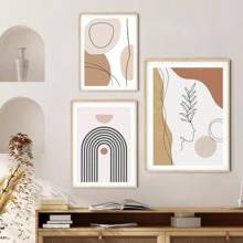 1 pièce Peinture de décoration géométrique abstraite nordique minimaliste style montagnes et rivières effet linéaire, peinture murale pour salon ou chambre sans cadre