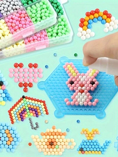 1 Set de Cuentas Mágicas de Agua de Colores - Libera una creatividad sin fin, material de plástico, colores vibrantes, reutilizable, fácil de usar (colores de accesorios aleatorios) (algunas partes enviadas al azar) Pintura facial, Set DIY, Arcilla de modelado > Adecuado para niños de 6 a 12 años, temporada de regreso a clases