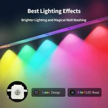 HBOWMDJIA Smart RGBIC Eaves Lights With Music Sync, APP Control And AAA Battery 44Keys Romote, For Home Decor, Party, Festival, LED Lights For Room