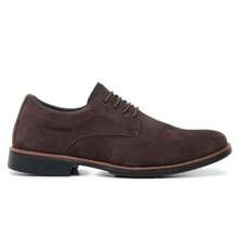 Men's Suede Lace-Up Dress Shoes - 咖啡棕 - 查看 2