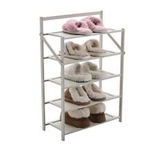 LIVINGANDHOME Living And Home Free Standing Foldable Shoe Storage,Bamboo Shoe Storage Rack Shoe Shelf,Home Door Shoe Shelf Organizer Rack,Installation-Free Multi-Layer Shoe Racks For Entryway, Corner,Closet, Hallway, Bedroom - White - View 8