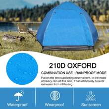 Automatic Quick Opening Tent Instant Pop Up 3-4 Person Automatic Tent Waterproof Sunshade Picnic Tent Outdoor Camping Hiking Tent - 藍色 - 查看 7
