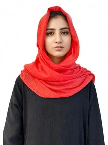 1 件时尚纯色轻质亚麻头巾，柔软舒适，适合冬季秋季日常穿着和装饰 - 彩色 - 查看 5