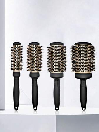 1pc Black & Gold Aluminum Brush, Fluffy Curly Hair Brush, Ceramic Round Rolling Brush, Heat-Resistant Aluminum Tube Air Cushion Anti-Static Styling Brush, Hair Brush For Barber Salon Beauty Brush, Detangling Brush, Ball Brush, Mini Hair Brush Set, Wooden Comb, Slick Back Brush, Hairbrush, Edge Brush Hair Comb, Hair Brush Set, Brush, Hair Brush, Barber, Hairdressing Equipment, Small Comb, Mini Hairbrush, Hairstyle, Hairdressing, Hair Brush, Brush Hair Brush Set, Comb Hair, Comb For Curls, Detangling Brush, Hair Brush For Women, Barbershop, Hairdressing Equipment