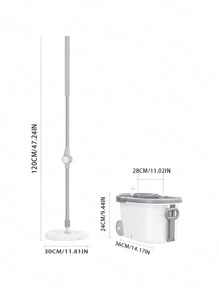 Spin Mop And Bucket System With Wringer For Floor Cleaning, Floor Mop Bucket With Stainless Steel Handle, Mop With Spin Bucket And 3 Microfiber Mop Heads - 彩色 - 查看 2