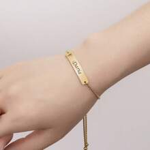 Silver Hollow Butterfly Carved Bracelet, Unisex, DIY Customized Carved Bracelet Set, Stainless Steel Material, High-Quality Curved Brand Customized Bracelet - Gold Heart Bracelet - View 7