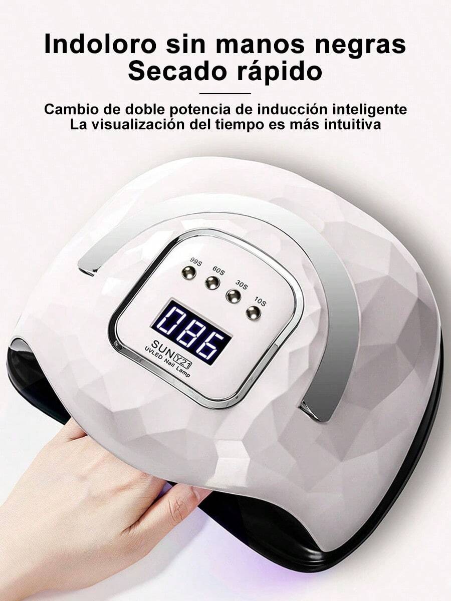 Lámpara de curado con luz de uñas, lámpara de curado, lámpara de cocción de pegamento para esmalte de uñas para el hogar, actualización de secado rápido, luz azul, luz suave, no daña los ojos, secador de lámpara LED, lámpara de horneado, inducción infrarroja, sincronización de 3 engranajes, salón de uñas, herramientas domésticas especiales que usan inducción infrarroja de uñas, 4 niveles, cronometraje de 180 grados, sin lámpara de curado de uñas de ángulo muerto, - Rosa - Ver 1