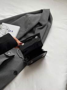 Mini Metal Chain Fashion New Crossbody Bag - Black - View 3