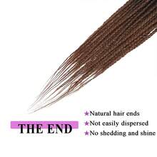 3 Packs Box Braids Crochet Hair Crochet Box Braids Pre-Looped Synthetic Hair Crotchet Box Braids Hair 14/24 Inch - Brown Ombre - View 5