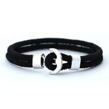 New Unique Men Bracelet Rope Double Layer Milan Thread Navigation Anchor Bracelet  ﻿ ﻿