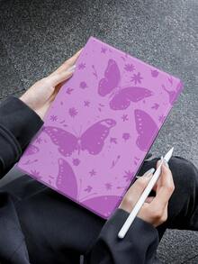 蝴蝶花卉圖案保護套，適用於10.2英寸iPad第7/8/9代，新款iPad第10代智能保護套帶有自動開啟/闔合功能，全方位角落防摔保護 - 彩色 - 查看 1