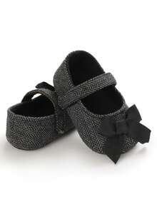 Zapatos de andador antideslizantes Mary Jane de punto vintage de moda para recién nacidos e infantes, color negro, ideales para primavera, verano y otoño - Negro - Ver 3