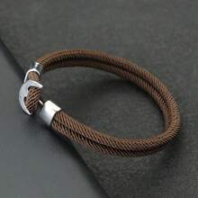New Unique Men Bracelet Rope Double Layer Milan Thread Navigation Anchor Bracelet  ﻿ ﻿
