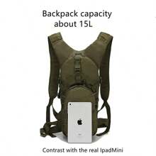 Mochila Militar Táctica Molle,Mochila de 15L de Capacidad,para Senderismo,Ciclismo,Camping,Montañismo,Pesca,Caza,Escuela Mochilas Mochila Táctica Ligera Bolsa De Agua Camel - Beis - Ver 5