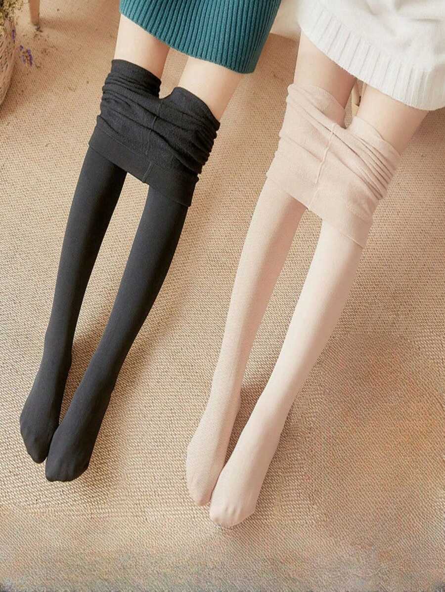 Women Tights - 黑色帶腳 - 查看 1