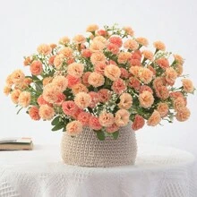1PC Artificial Flowers Carnation Silk Daisy Bouquets Hydrangea For Autumn Ations Wedding Vase For Home Dining Room Bedroom Decorations, Festival Birthday Party Accessories, Wedding Venue Background Decorations Home Decor Christmas Decorations Christmas - Carnation 1-multicolor - View 6