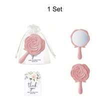 1/6入組玫瑰花設計鏡子禮物套裝- 優雅的新娘派對小禮物，附個性化感謝卡、豪華緞帶袋，適合婚禮派對、伴娘和嘉賓慶祝活動 - 彩色 - 查看 7