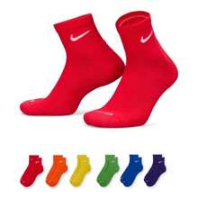 Nike Unisex 6-Pk. Dri-FIT Quarter Socks - MULTI RED - View 1