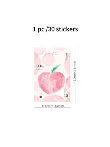 4 piezas Bloc de notas para niños con forma de frutas animadas, etiquetas de notas de mensaje - Multicolor - Ver 8