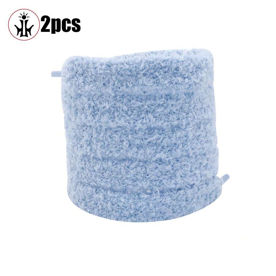 1 双可爱毛绒鞋带，适合休闲运动鞋、运动鞋和篮球鞋 - #3991淺藍 - 查看 1