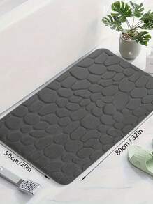 1pc/2pcs/3pcs/4pcs Pebble Shaped Memory Foam Anti-Slip Bathroom Mat Set, Suitable For Bathroom, Toilet, Entrance, Kitchen And Other Decorative Mats Home Bathroom Decor Bath Rug Floor Carpet Outdoor Rug Door Mat Summer Bathroom Accessories - Dark Grey - View 8