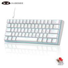 MageGee Star61 Mini 60% RGB Gaming Mechanical Keyboard 61 Keys Wired Hot-Swappable Multi-Device Gaming Keyboard With Customized Blue Whale Switch For Laptop Tablet Gamer
