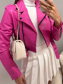 Women Jackets - 玫紅色 - 查看 2