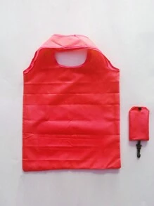 Solid Color Foldable Shopping Bag, Portable Grocery Tote Bags For Supermarket, Reusable Polyester Storage Bags