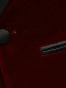 3pcs/Set Young Boy Suit, Jacket + Pants + Bow Tie, Gentleman Outfit, Autumn/Winter - Burgundy - View 11