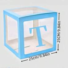 1 Balloon Box With 26 Letters For Color Selection, Used For DIY Custom Name, Birthday Party Background Decoration, Shower Decoration, Gender Display Decoration Blocks,Christmas - Blue - View 26